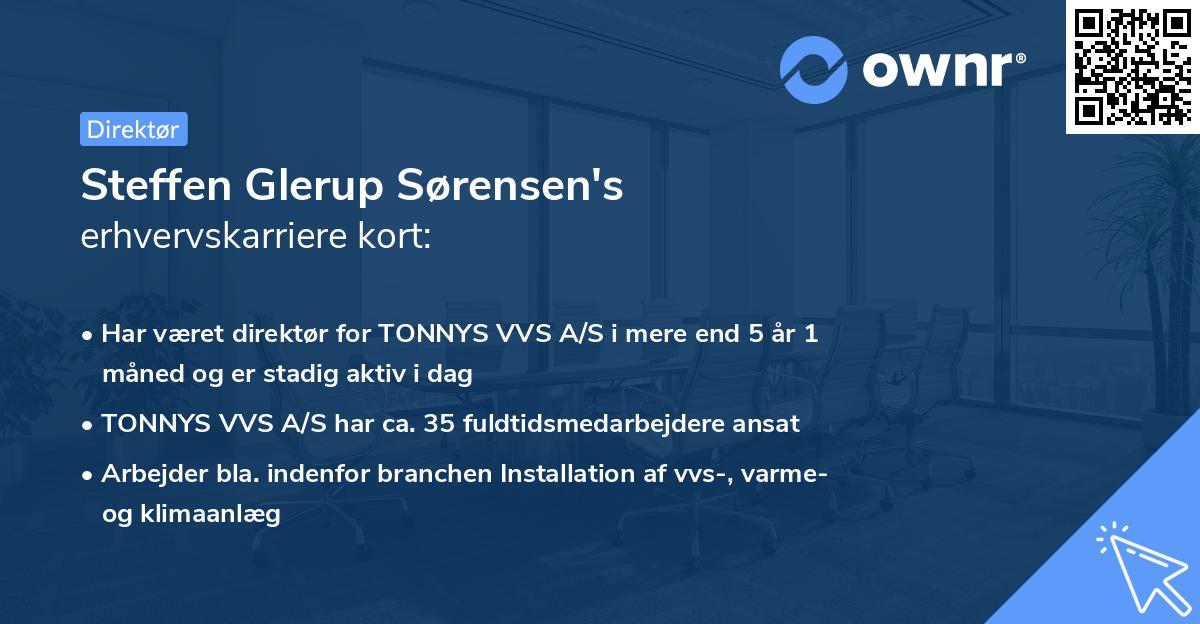 Steffen Glerup Sørensen's erhvervskarriere kort