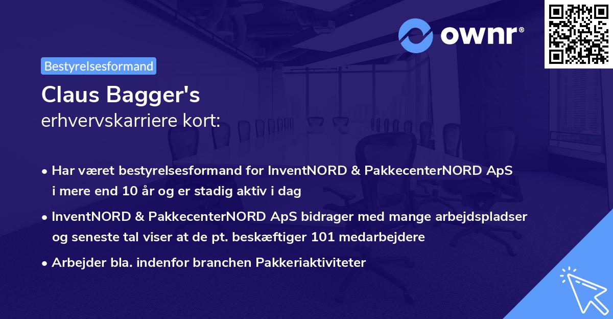 Claus Bagger's erhvervskarriere kort
