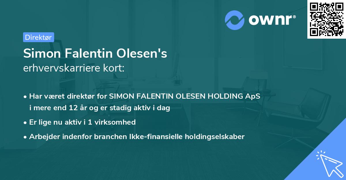 Simon Falentin Olesen's erhvervskarriere kort