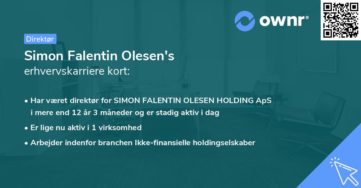 Simon Falentin Olesen's erhvervskarriere kort
