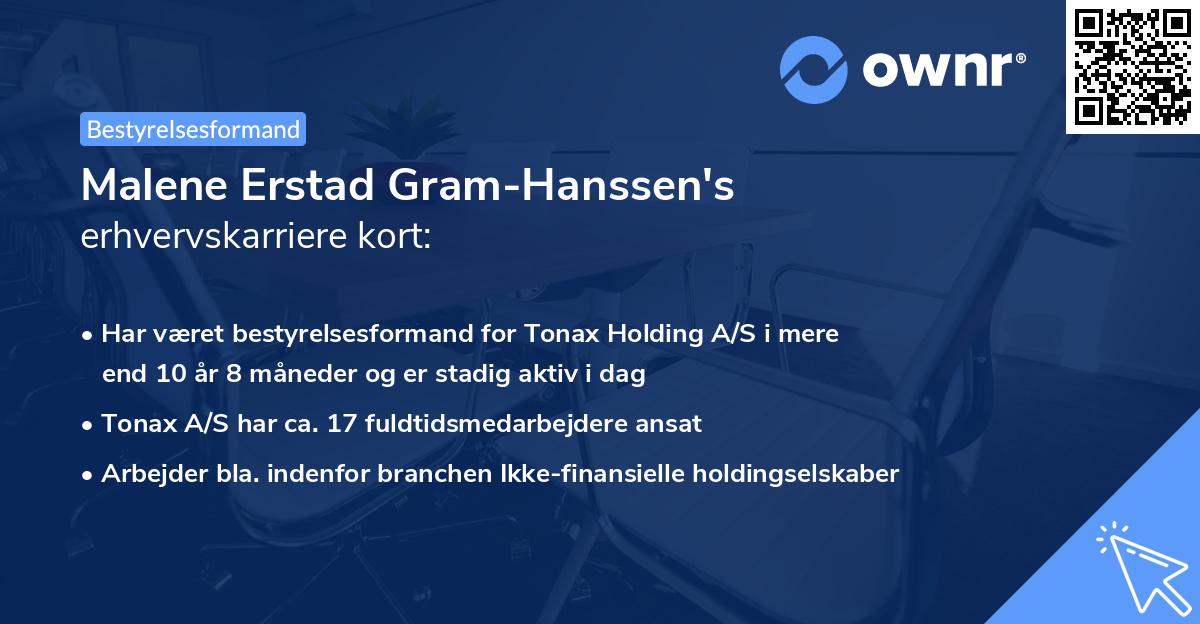 Malene Erstad Gram-Hanssen's erhvervskarriere kort