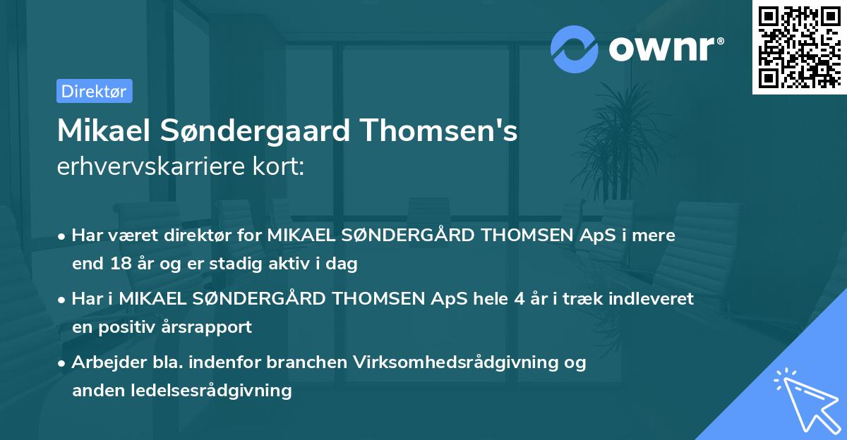 Mikael Søndergaard Thomsen's erhvervskarriere kort