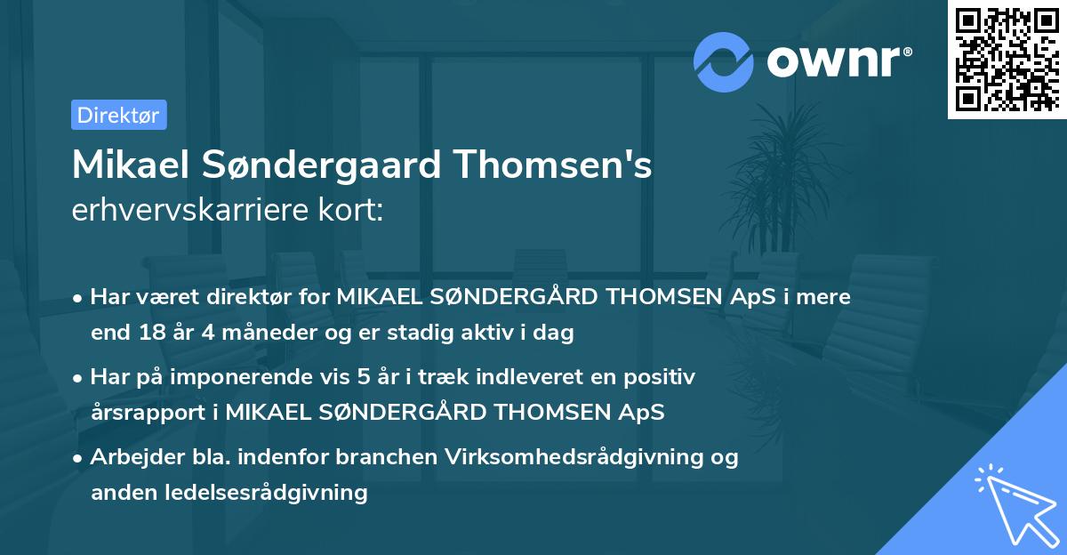 Mikael Søndergaard Thomsen's erhvervskarriere kort