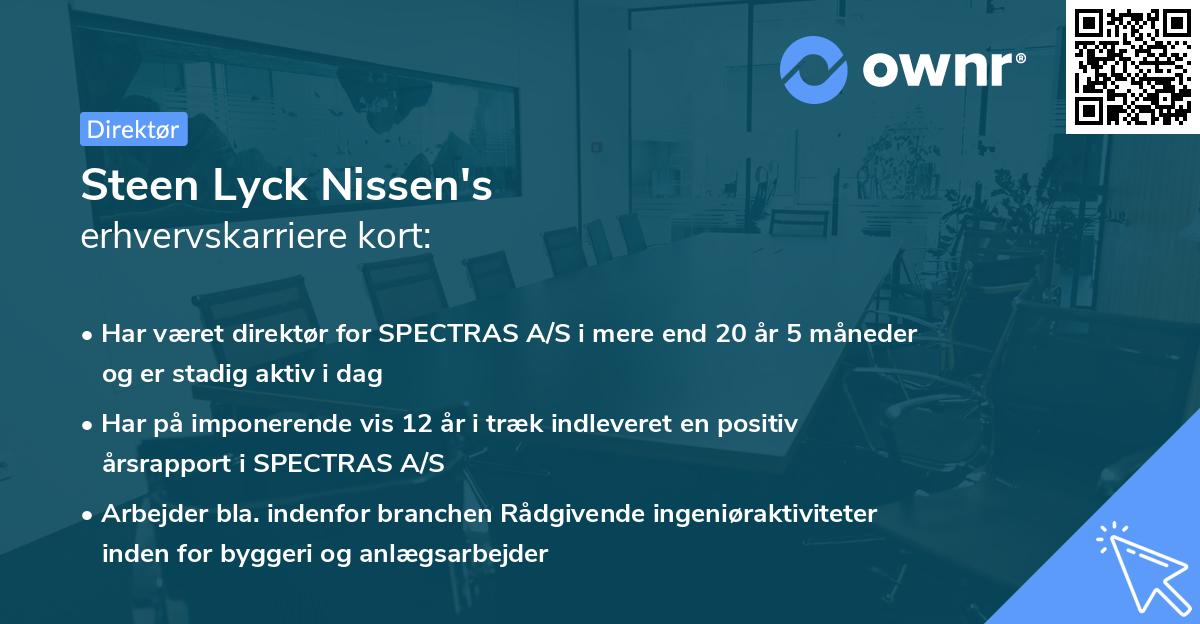 Steen Lyck Nissen's erhvervskarriere kort