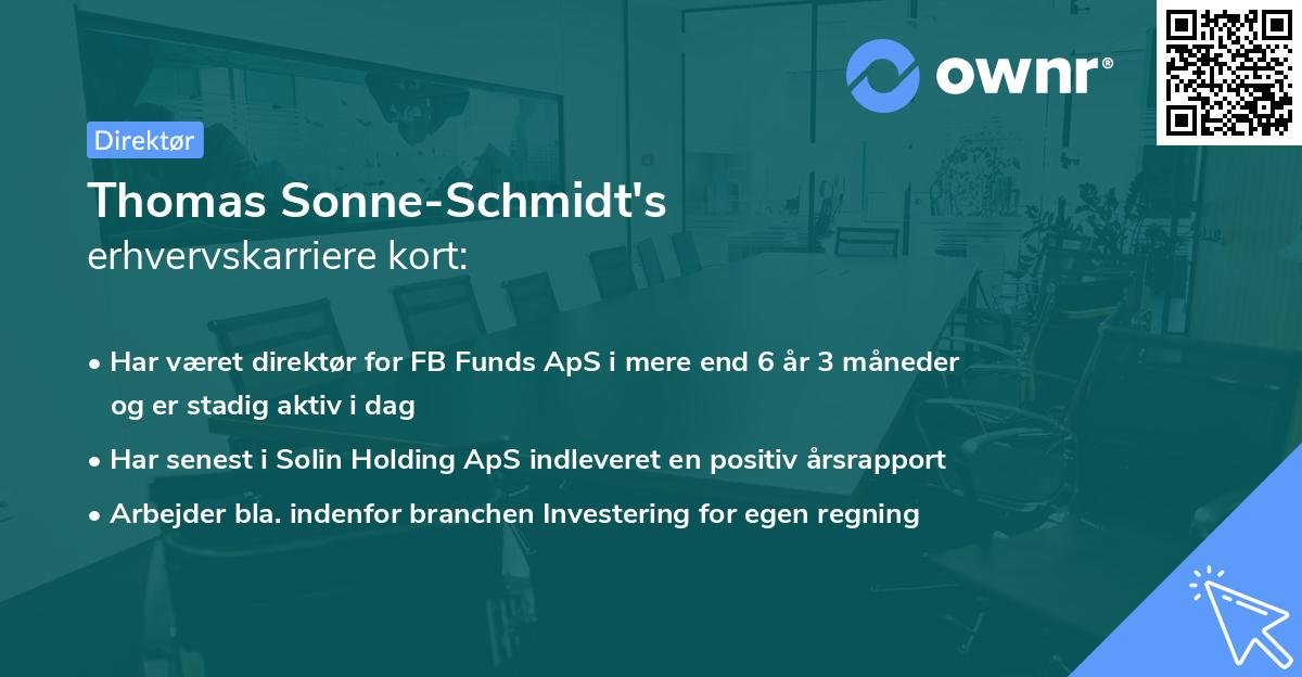 Thomas Sonne-Schmidt's erhvervskarriere kort