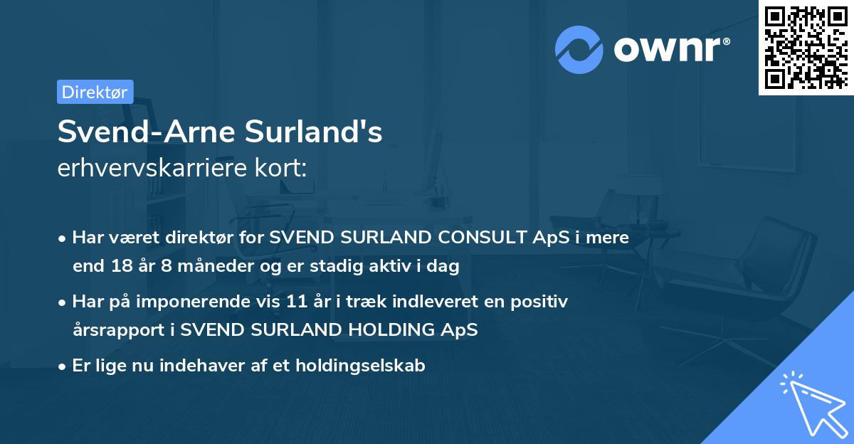 Svend-Arne Surland's erhvervskarriere kort