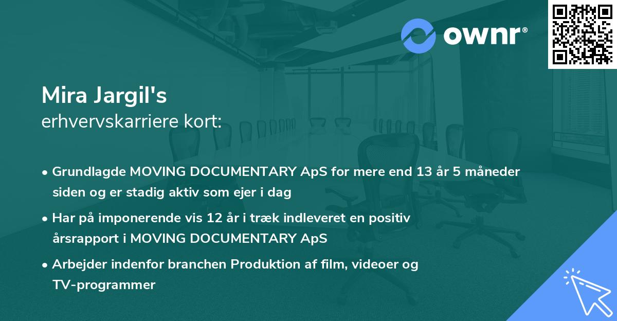Mira Jargil's erhvervskarriere kort