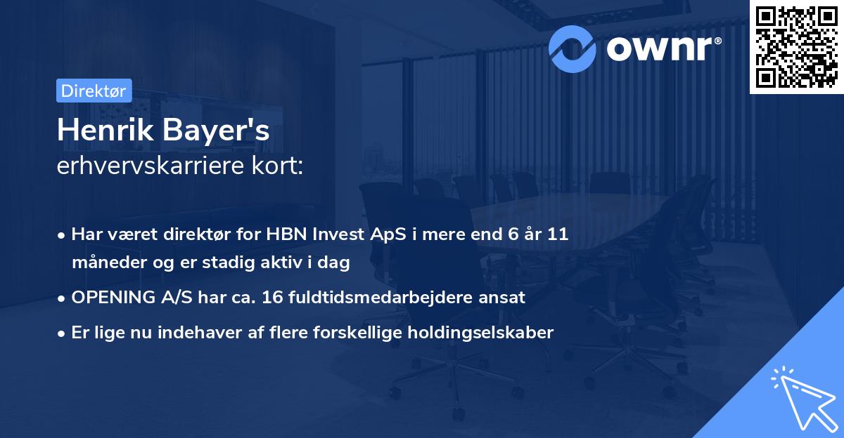 Henrik Bayer's erhvervskarriere kort