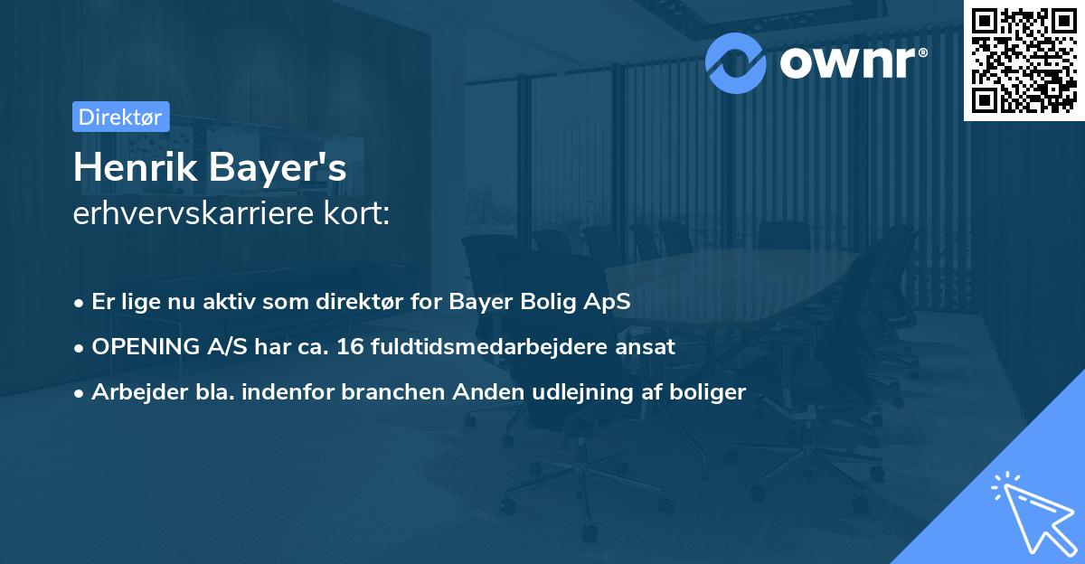 Henrik Bayer's erhvervskarriere kort