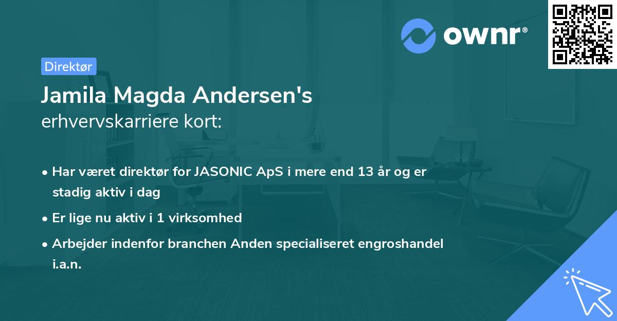 Jamila Magda Andersen's erhvervskarriere kort