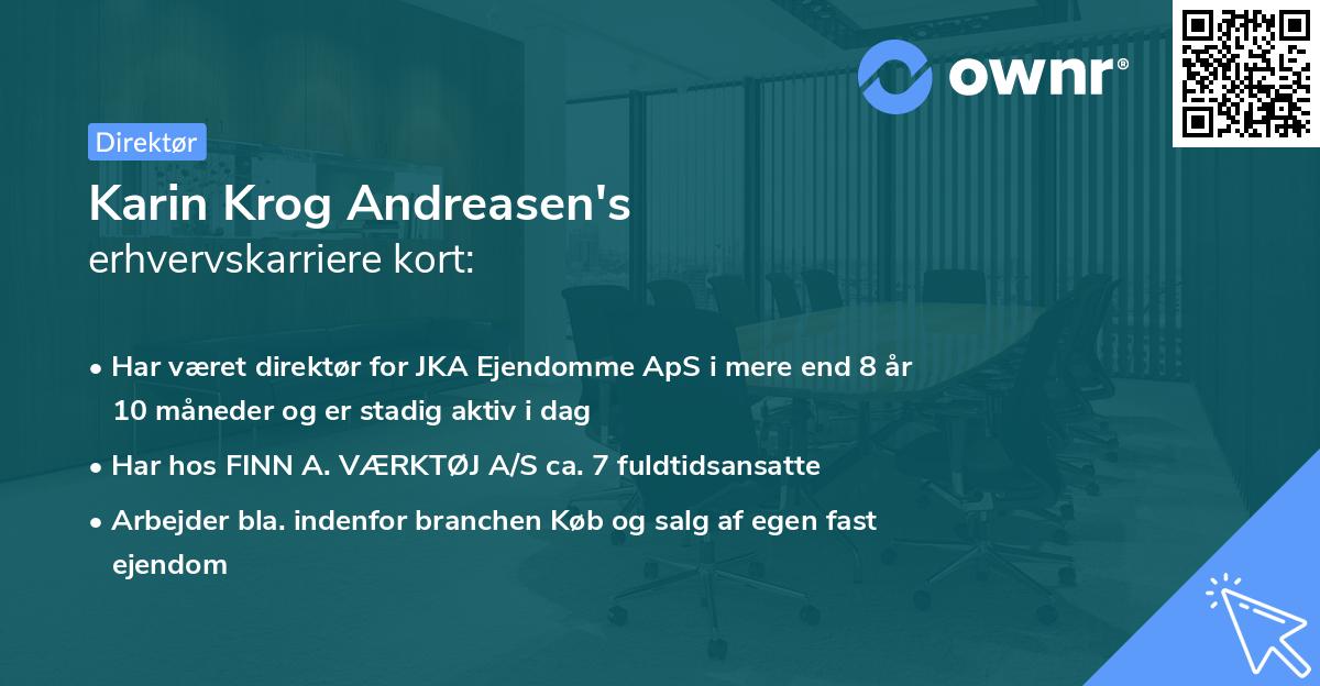 Karin Krog Andreasen's erhvervskarriere kort