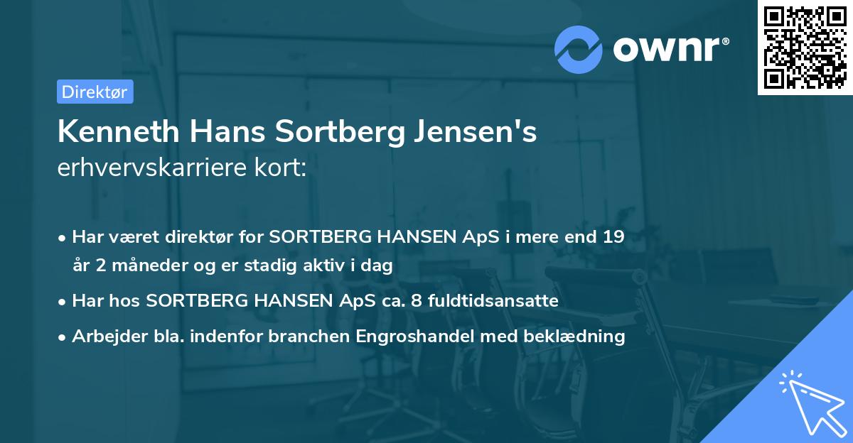Kenneth Hans Sortberg Jensen's erhvervskarriere kort
