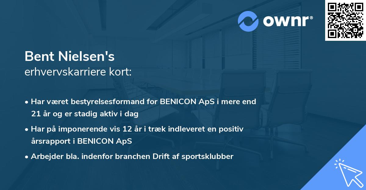Bent Nielsen's erhvervskarriere kort