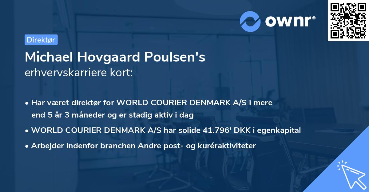 Michael Hovgaard Poulsen's erhvervskarriere kort