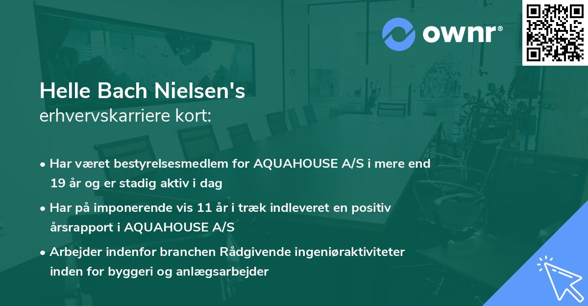 Helle Bach Nielsen's erhvervskarriere kort