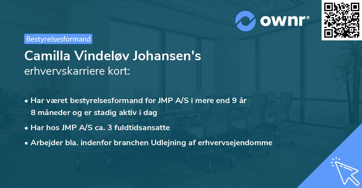 Camilla Vindeløv Johansen's erhvervskarriere kort