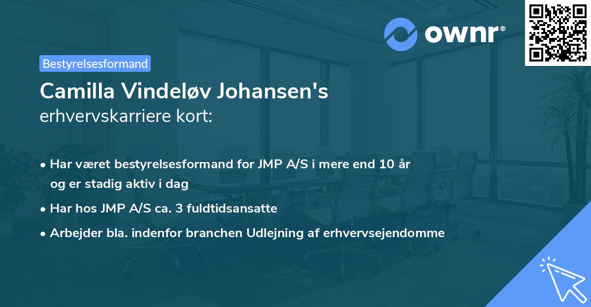 Camilla Vindeløv Johansen's erhvervskarriere kort