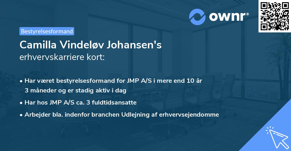 Camilla Vindeløv Johansen's erhvervskarriere kort