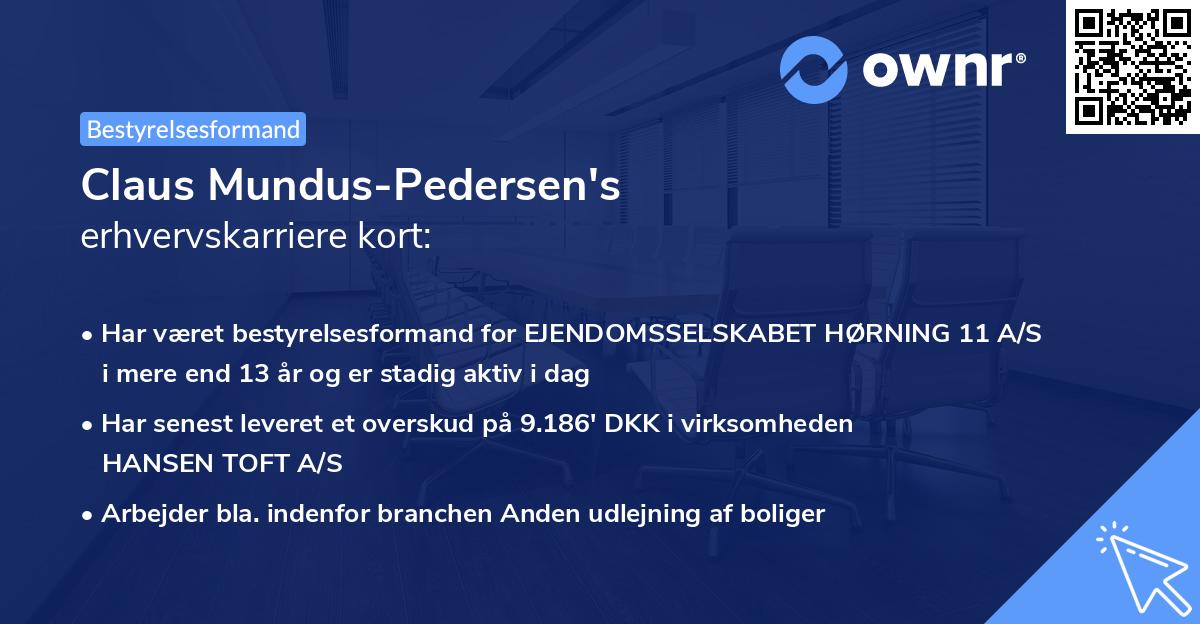 Claus Mundus-Pedersen's erhvervskarriere kort