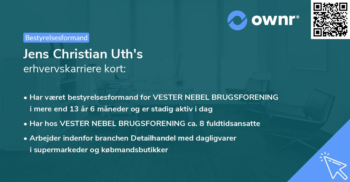 Jens Christian Uth's erhvervskarriere kort