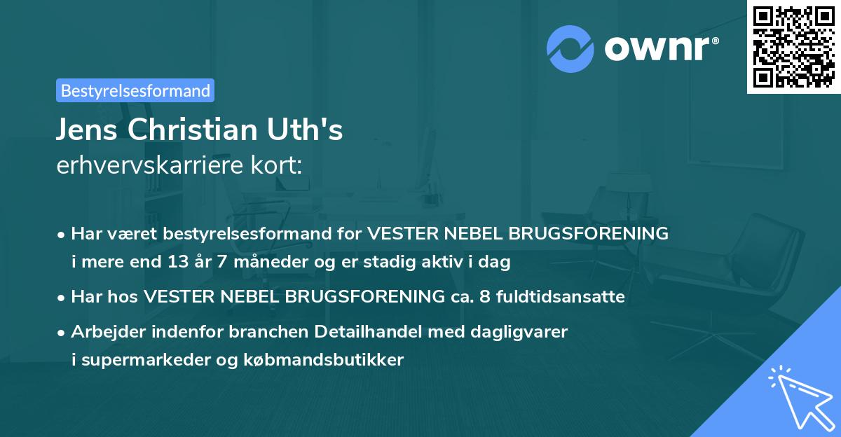 Jens Christian Uth's erhvervskarriere kort