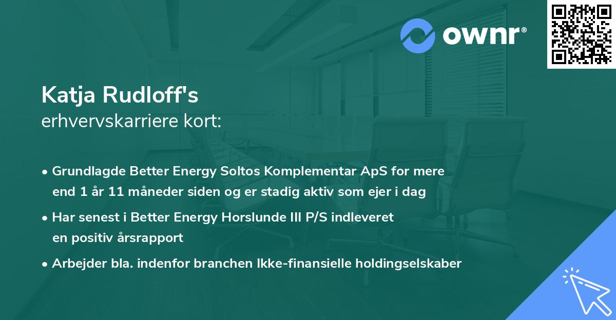 Katja Rudloff's erhvervskarriere kort