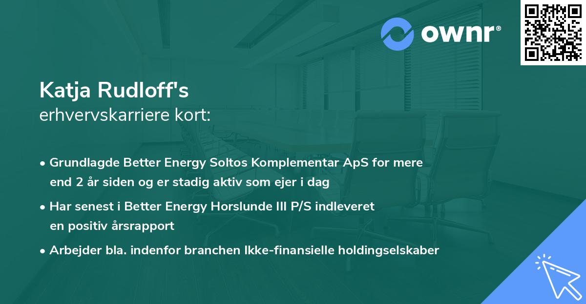 Katja Rudloff's erhvervskarriere kort