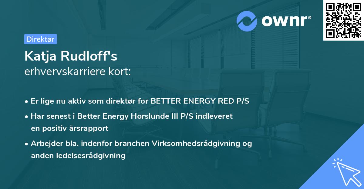 Katja Rudloff's erhvervskarriere kort