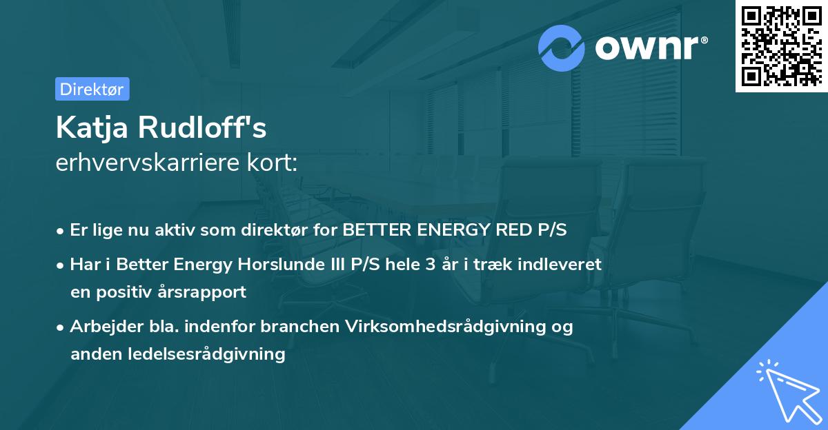 Katja Rudloff's erhvervskarriere kort