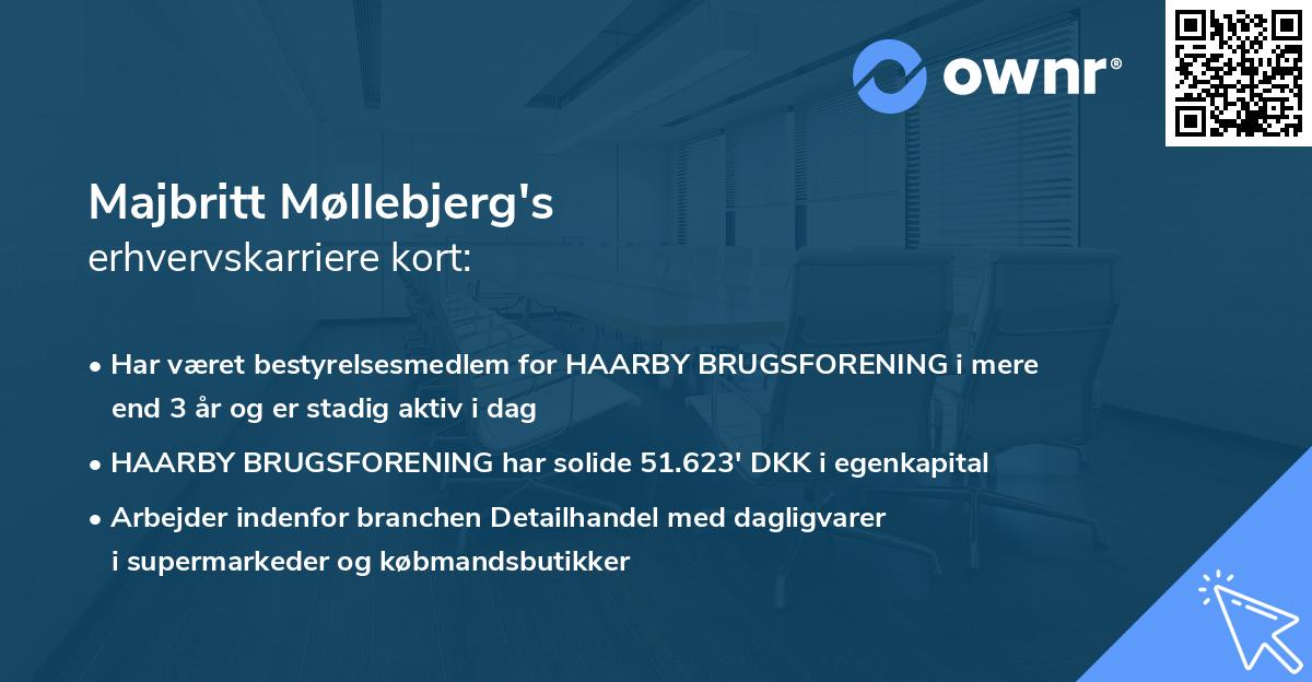 Majbritt Møllebjerg's erhvervskarriere kort