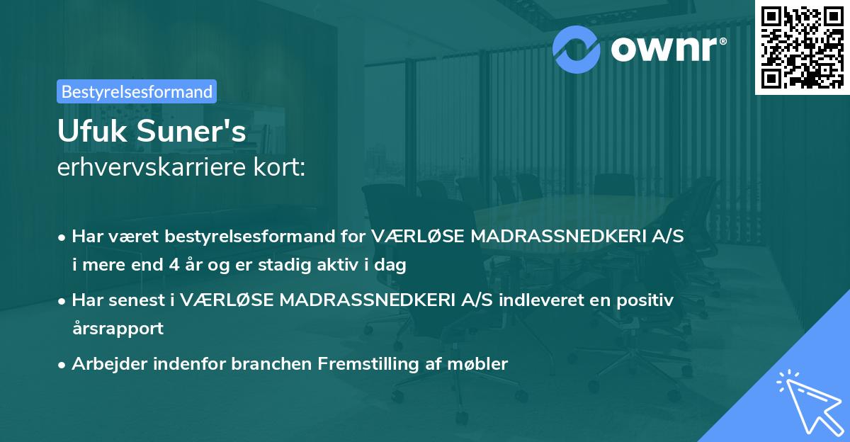 Ufuk Suner's erhvervskarriere kort