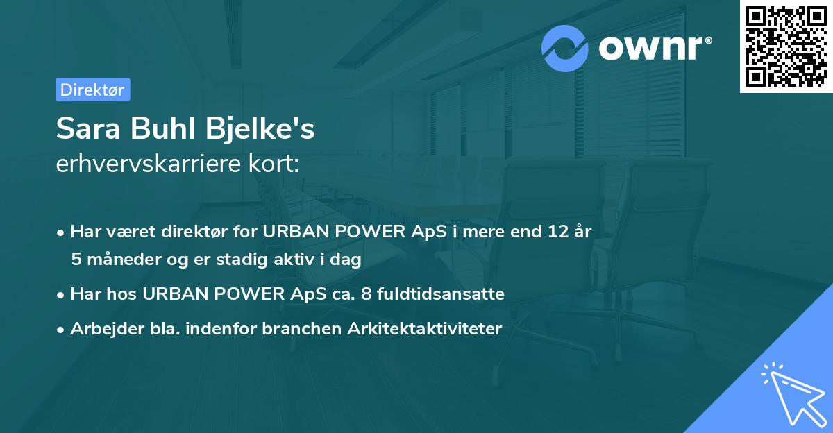 Sara Buhl Bjelke's erhvervskarriere kort