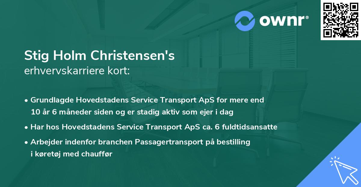 Stig Holm Christensen's erhvervskarriere kort