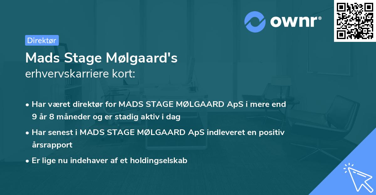 Mads Stage Mølgaard's erhvervskarriere kort