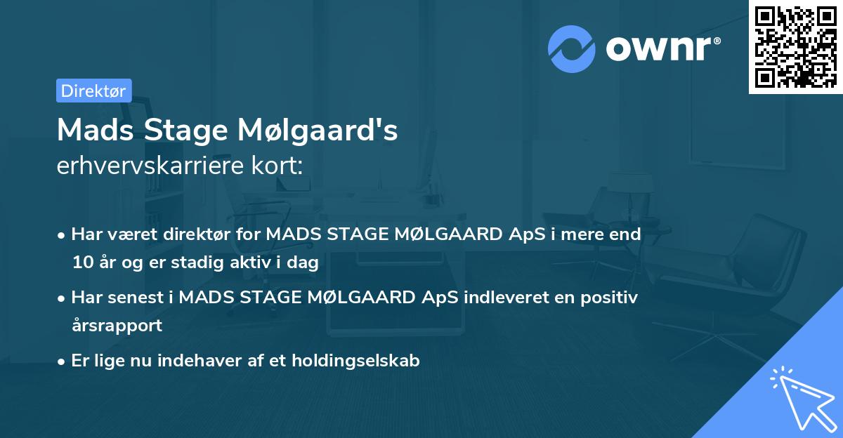 Mads Stage Mølgaard's erhvervskarriere kort