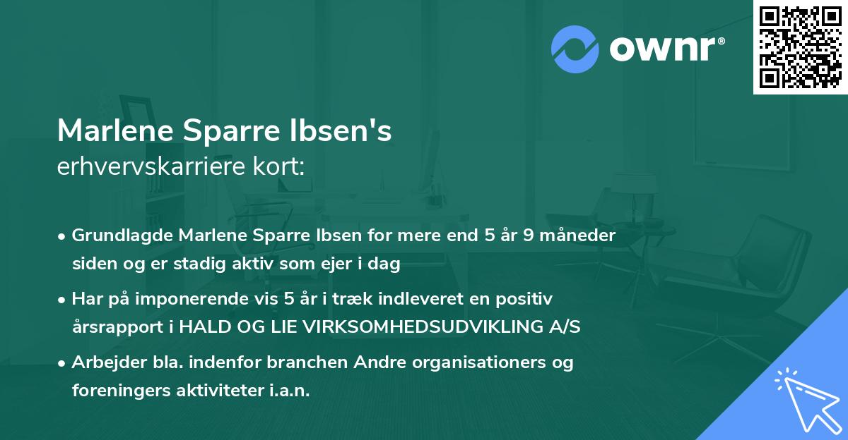 Marlene Sparre Ibsen's erhvervskarriere kort