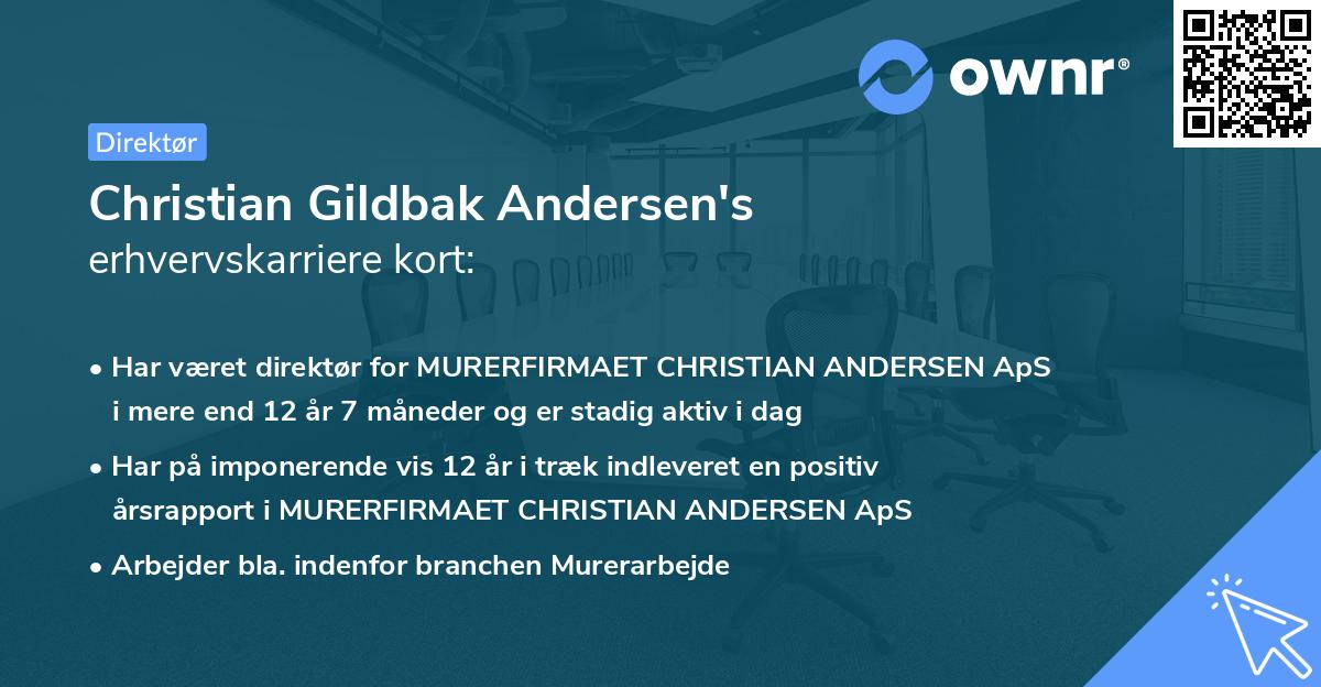 Christian Gildbak Andersen's erhvervskarriere kort