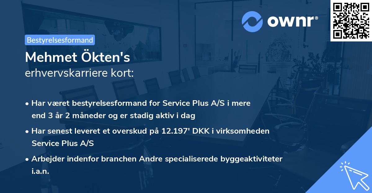 Mehmet Ökten's erhvervskarriere kort