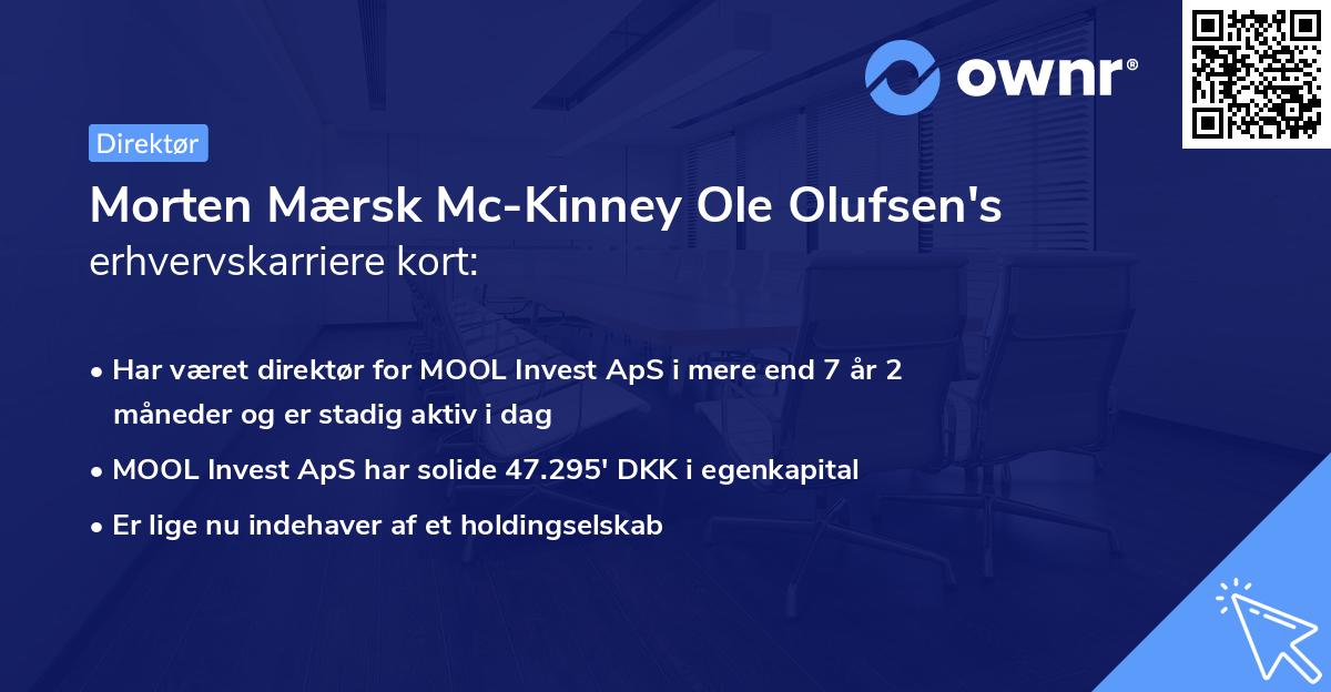 Morten Mærsk Mc-Kinney Ole Olufsen's erhvervskarriere kort