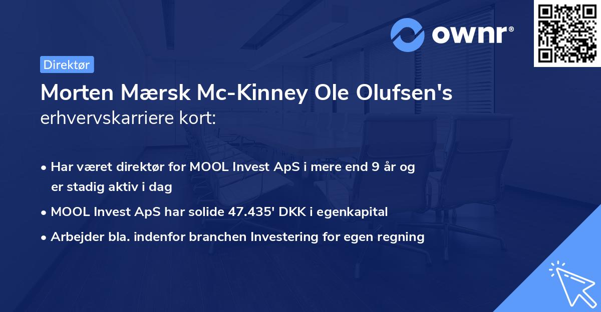 Morten Mærsk Mc-Kinney Ole Olufsen's erhvervskarriere kort