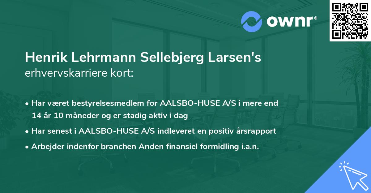 Henrik Lehrmann Sellebjerg Larsen's erhvervskarriere kort