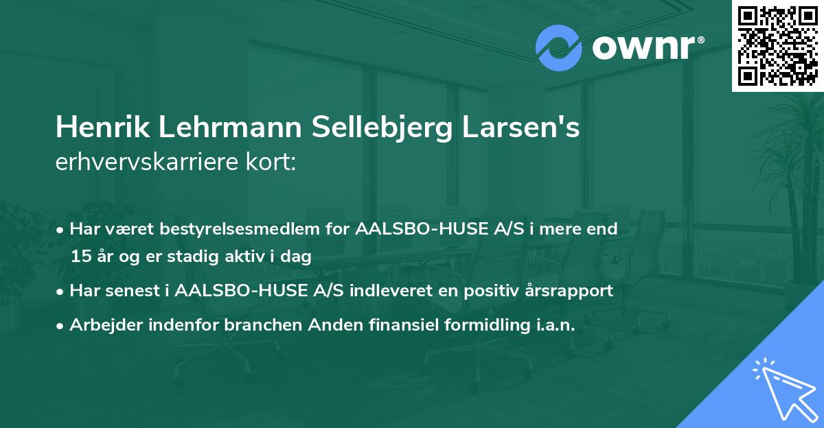 Henrik Lehrmann Sellebjerg Larsen's erhvervskarriere kort