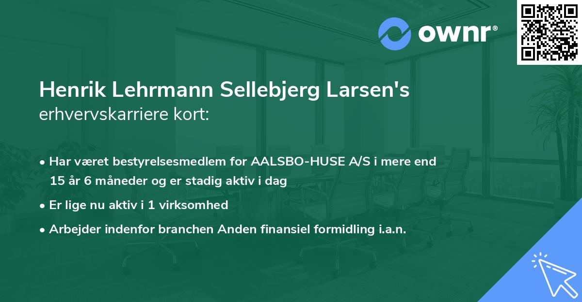 Henrik Lehrmann Sellebjerg Larsen's erhvervskarriere kort