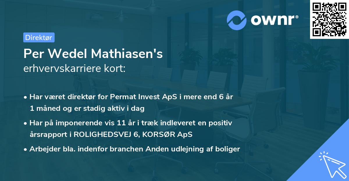 Per Wedel Mathiasen's erhvervskarriere kort