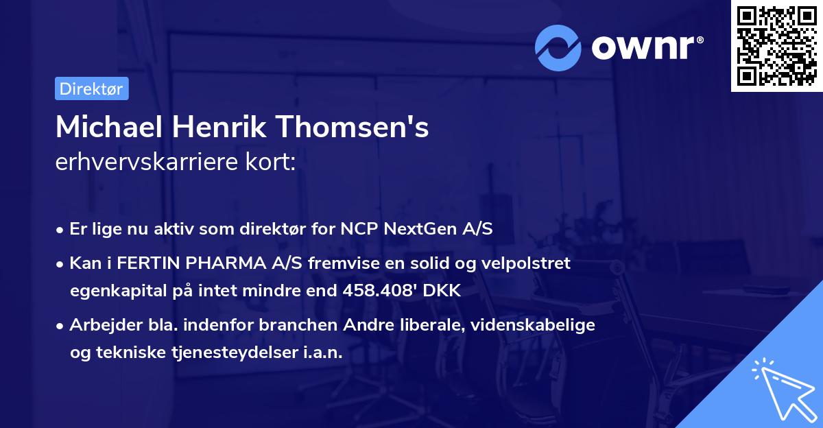 Michael Henrik Thomsen's erhvervskarriere kort