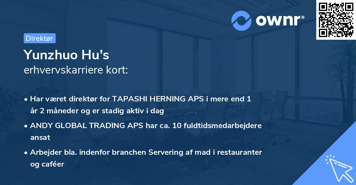 Yunzhuo Hu's erhvervskarriere kort