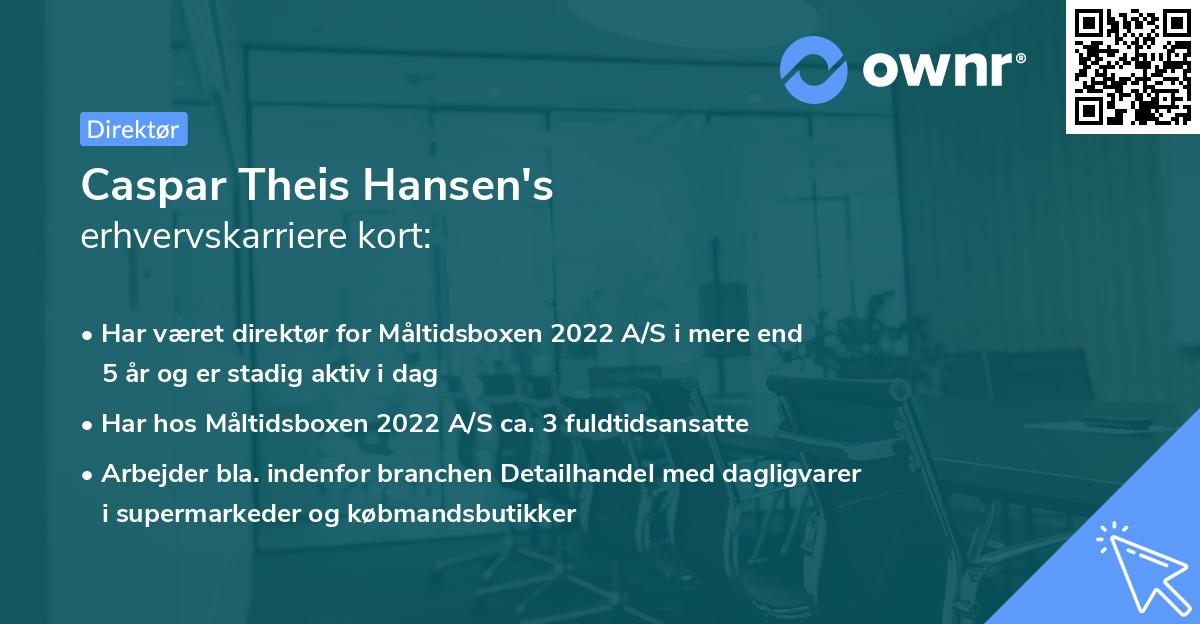 Caspar Theis Hansen's erhvervskarriere kort