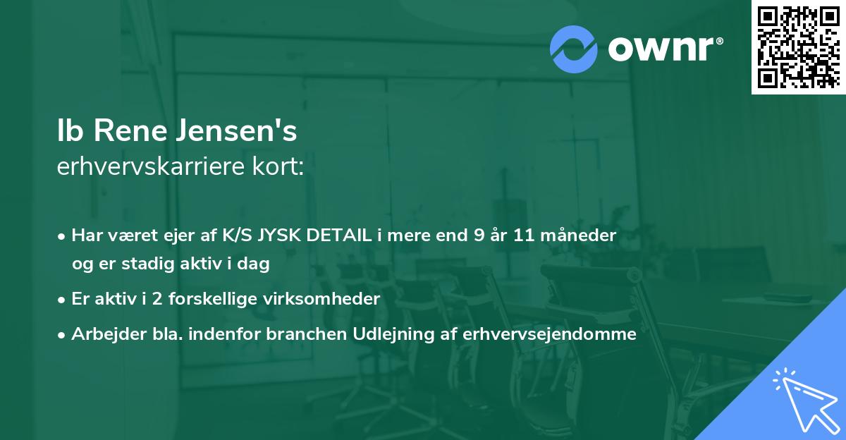 Ib Rene Jensen's erhvervskarriere kort