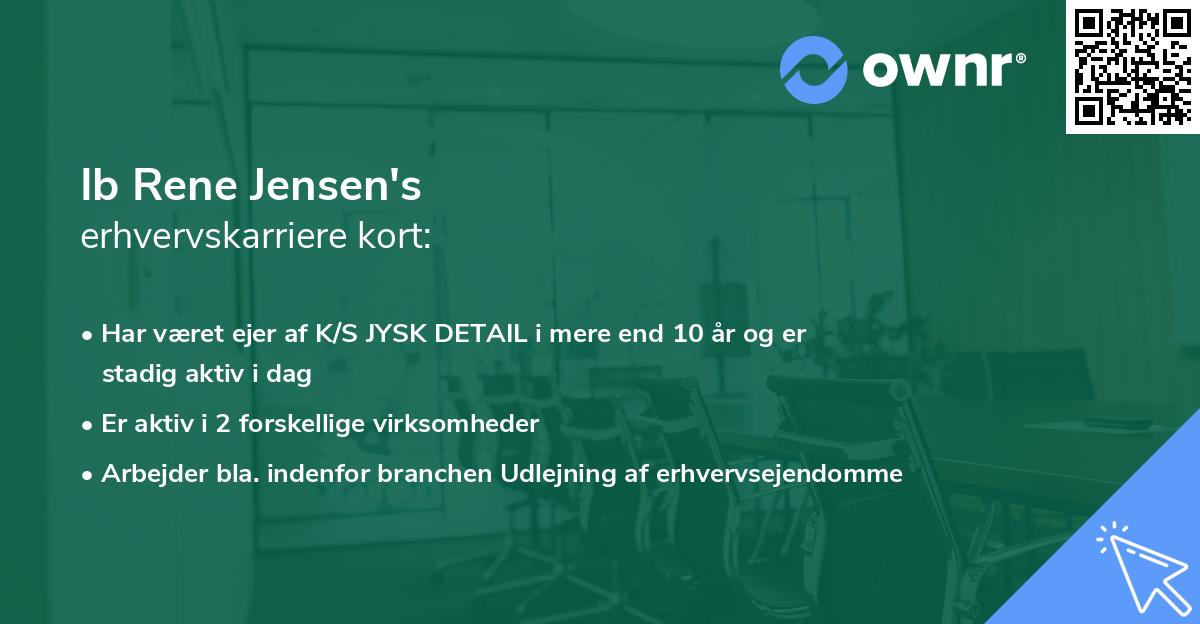 Ib Rene Jensen's erhvervskarriere kort