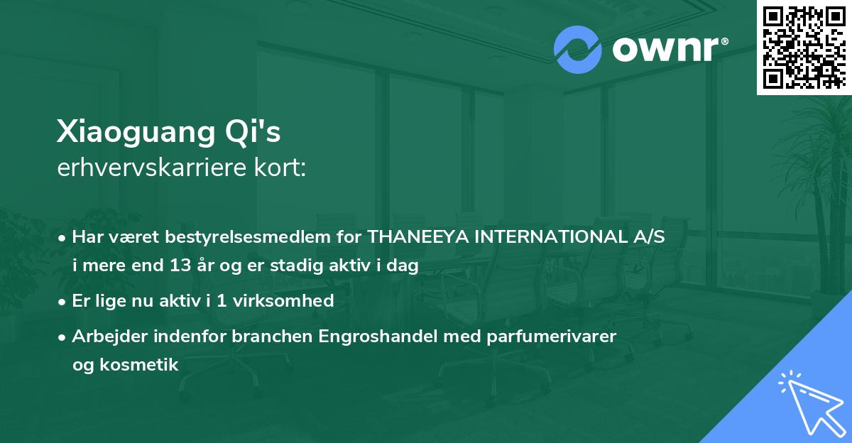 Xiaoguang Qi's erhvervskarriere kort